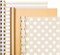 Gold Foil Wrapping Paper Mini Rolls – 3-Pack Solid, Polka Dot & Stripe Designs, 17 in x 120 in Each for Birthdays, Weddings, Baby Showers & Holidays